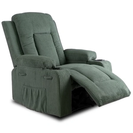 Fotel Masujący BOX Zielony Sztruksowy