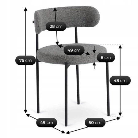 Krzesło TULSA Szare