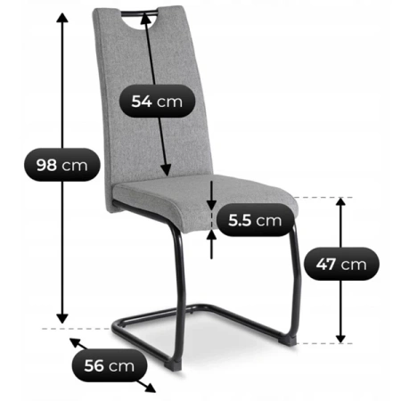 Krzesło LOPEZ Szare/Czarne