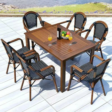 Krzesło ogrodowe CAFE PARIS ARM brązowe   rattan