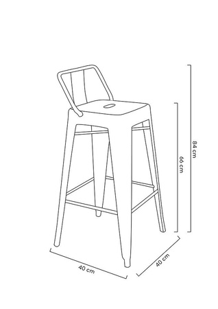 Krzesło barowe TOWER BACK 66 (Paris) metal