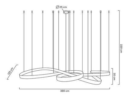 MOOSEE lampa wisząca WAVE 380 chrom