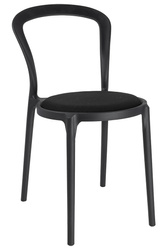 Krzesło SLIM czarne - polipropylen,  tkanina