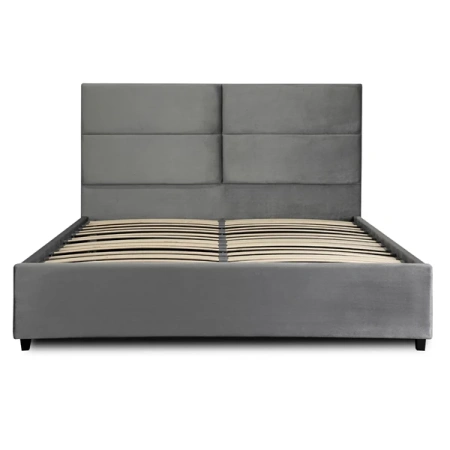 Łóżko 160x200 TULSA Welurowe Szare