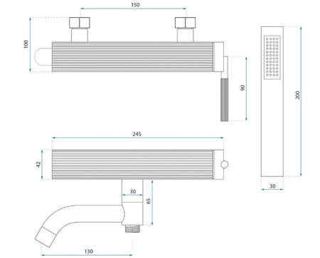 BATERIA WANNOWA JS-B34803BRG ARGON MIEDŹ SZCZOTKOW