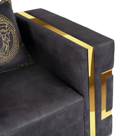 Fotel PALLAZO 1S Czarno/Złoty