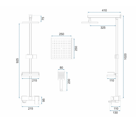 ZESTAW NATRYSKOWY JACK ZŁOTY SZCZOTKOWANY