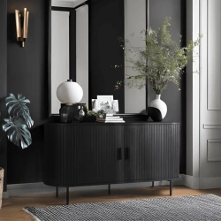 Komoda Dwudrzwiowa Rozsuwana TRISH 140 Czarna