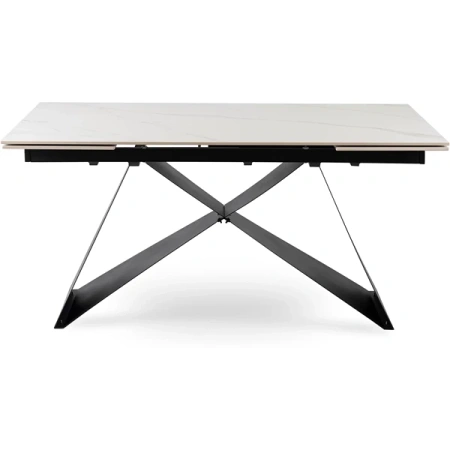 Stół VICTOR 160-240 cm Biały marmur/Czarny