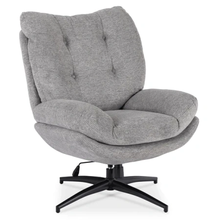 Fotel Wypoczynkowy Obrotowy FREMONT Z Podnóżkiem Szary