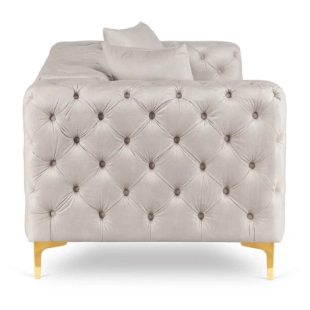 Sofa SORRENTO 2S Dwuosobowa Kremowa Welurowa