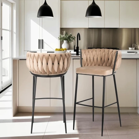 Hoker FLORES Beżowy Welurowy