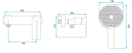 BATERIA PRYSZNICOWA MY2102-8C VENETA CHROM