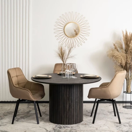 Krzesło Obrotowe LUNA Beżowe Welurowe