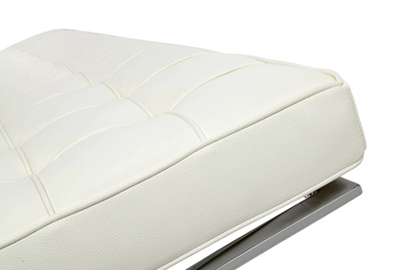 Sofa dwuosobowa BARCELON PRESTIGE PLUS  biała - włoska skóra naturalna, stal