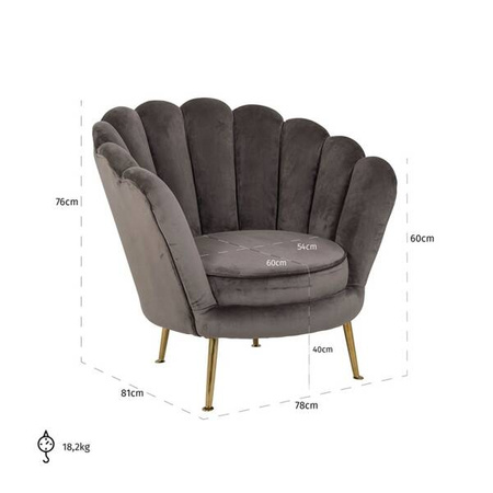 RICHMOND fotel PERLA STONE VELVET