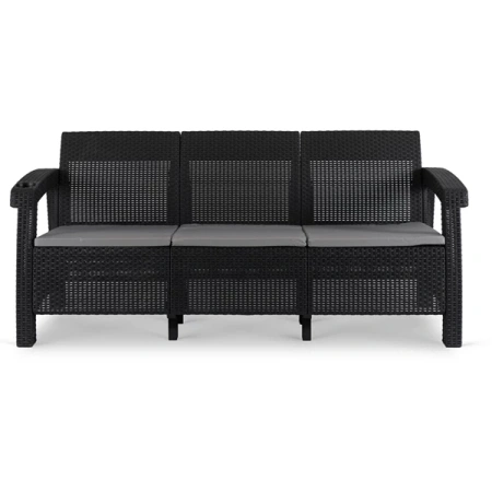 Sofa Ogrodowa FLINT Technorattan Czarna