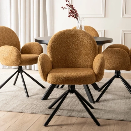 Krzesło Obrotowe MUSSO Musztardowe