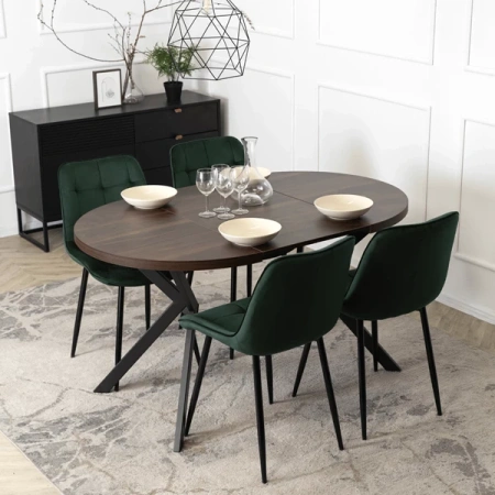 Stół LUGO 90-190 cm Orzech/Czarny