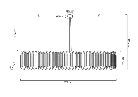 MOOSEE lampa wisząca GALLIANO LONG        ciemne złoto