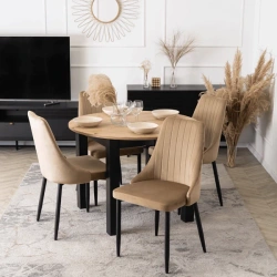 Krzesło BARI Beżowe Welurowe