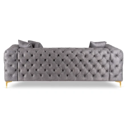 Sofa SORRENTO 3S Trzyosobowa Szara Welurowa