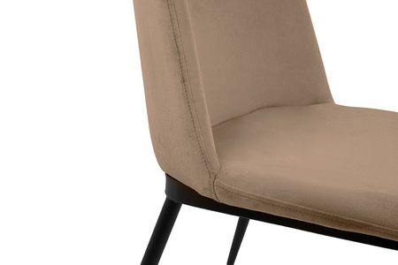 Krzesło DIEGO khaki / beżowe - welur,     podstawa czarno złota