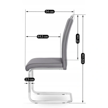 Krzesło LOCA Szare Ekoskóra