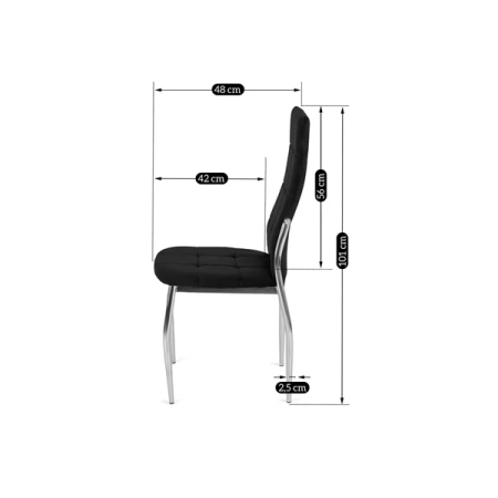 Krzesło MOLLY Czarne Welurowe