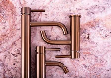 BATERIA UMYWALKOWA LUNGO MIEDŹ SZCZOTKOWANA NISKA