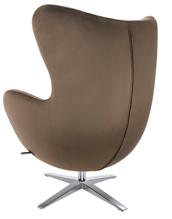 Fotel EGG SZEROKI VELVET ciemny brąz.81  - welur, podstawa stal