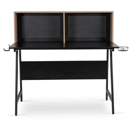 Biurko Gamingowe ICE 138,5 cm Czarne/Dąb Sonoma