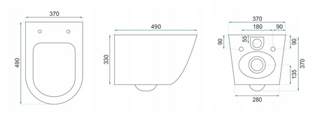 WC - CARLO MINI RIMLESS BLACK GOLD EDGE