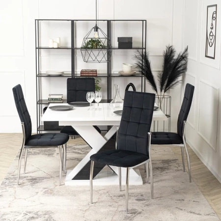 Krzesło MOLLY Czarne Welurowe