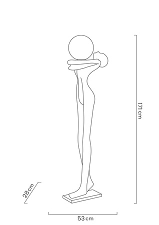 MOOSEE lampa podłogowa HUMAN MOON - włókno szklane, szkło