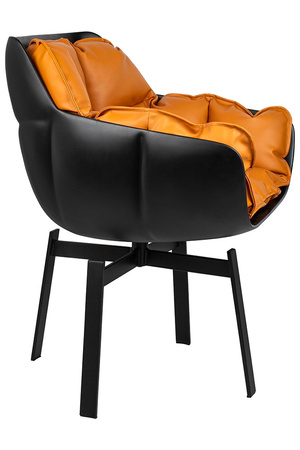 Krzesło obrotowe SHIBA brązowe / czarne   - włókno szklane