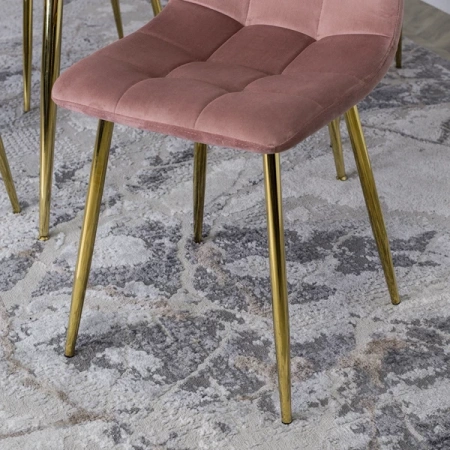 Krzesło YORK Różowe Welurowe