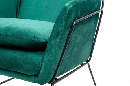 Fotel EMMA VELVET ciemny zielony -        welur, metal