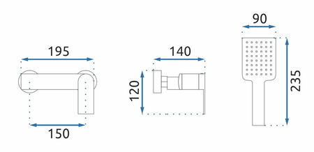 BATERIA PRYSZNICOWA MY1902-8G STORM ZŁOTA