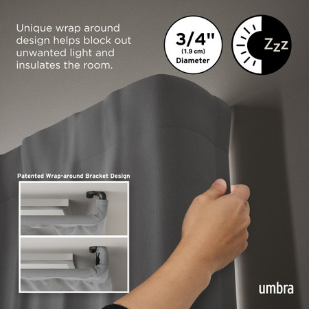 UMBRA karnisz TWILIGHT 76 - 213 cm        czarny mat