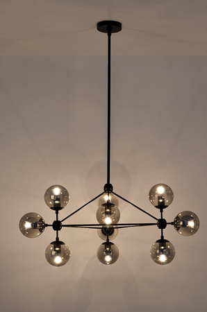 MOOSEE lampa wisząca PLANETARIO 10        czarna - klosze dymione
