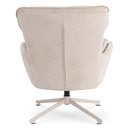 Fotel Wypoczynkowy Obrotowy PASADENA Z Podnóżkiem Kremowy