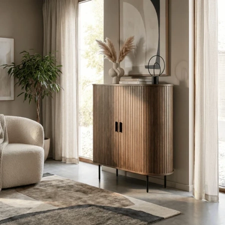 Komoda Dwudrzwiowa Rozsuwana 100 cm TRISH Orzech