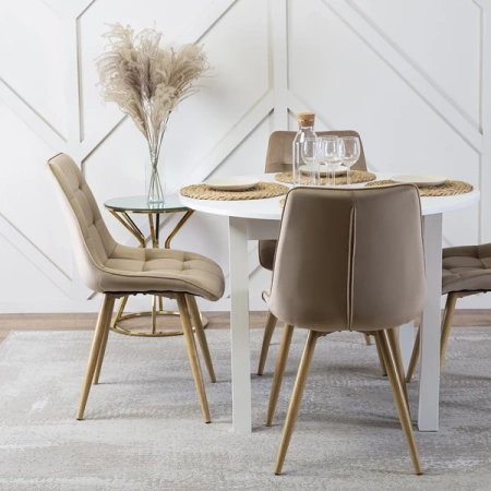 Krzesło RODRI Beżowe Welurowe