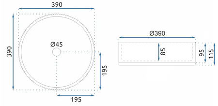 UMYWALKA CRISTAL 39 TRANSPARENT - NABLATOWA