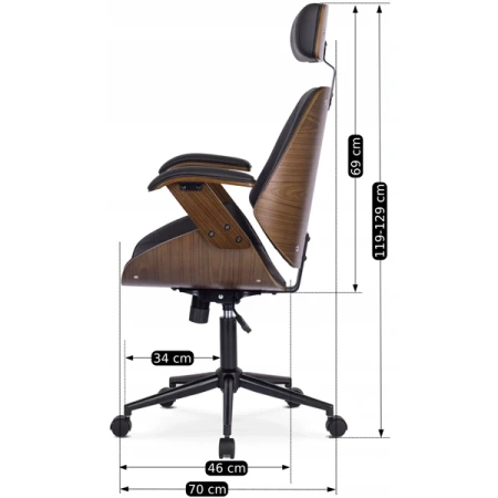 Fotel FABIAN Ekoskóra Orzech/Czarny