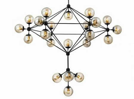 MOOSEE lampa wisząca PLANETARIO 41        czarna - klosze bursztynowe