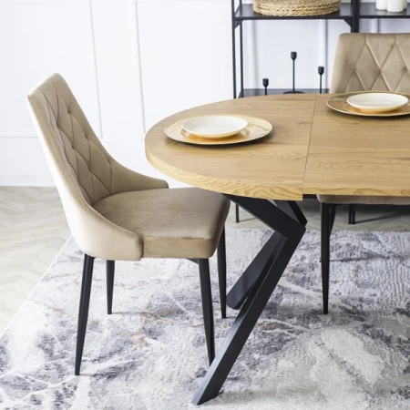 Krzesło CORK Beż Welurowe