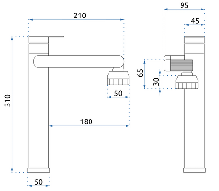BATERIA UMYWALKOWA PACO CZARNA WYSOKA