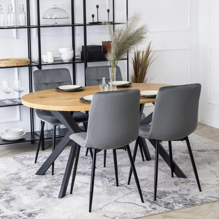 Krzesło PERU Szare Welurowe